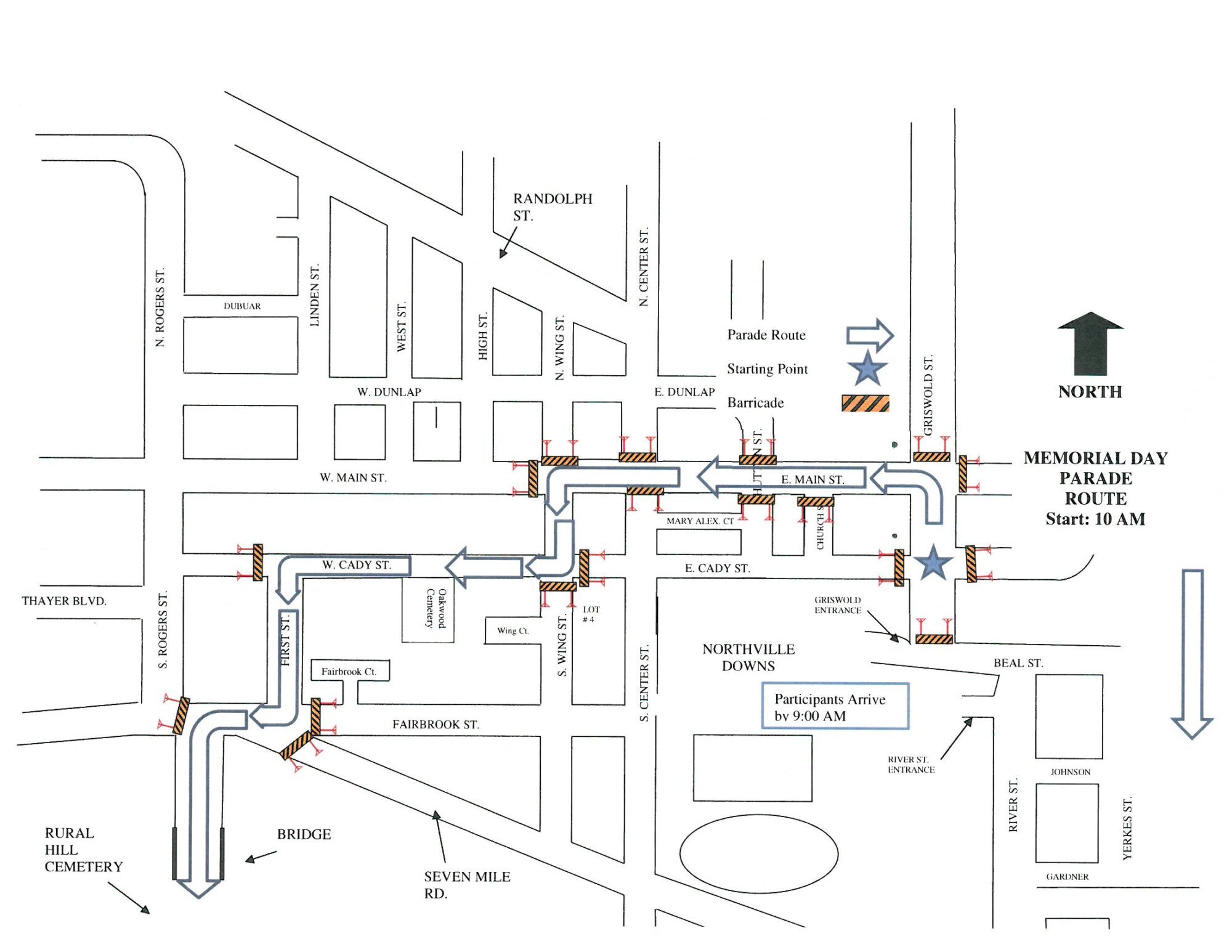 memorial parade map