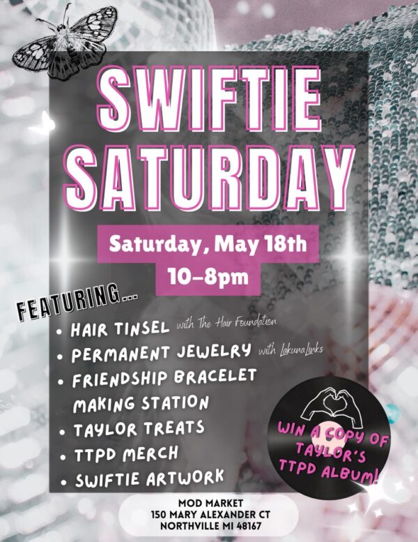 swiftie saturday 1 Swiftie Saturday event with crafts and merchandise, May 18th.