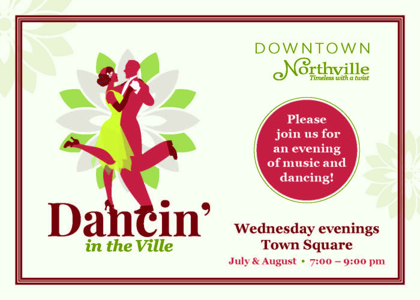 dancinintheville2024 7x5postcard v1 page 1