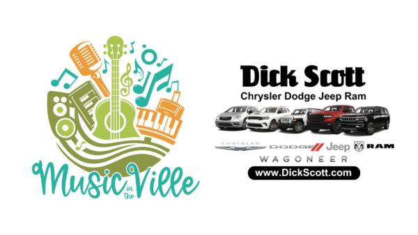 logo music and scott Music festival and car dealership promotion banner.