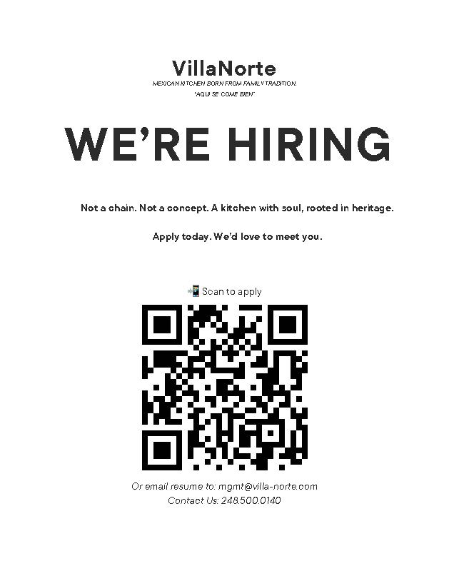 villa norte hiring